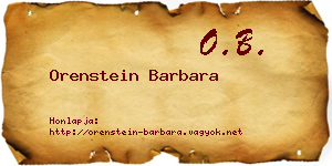 Orenstein Barbara névjegykártya